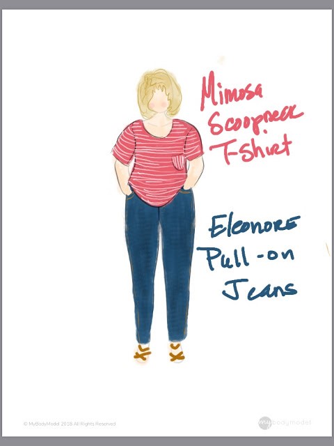Diane Eleonore jeans outfit sketch MyBodyModel