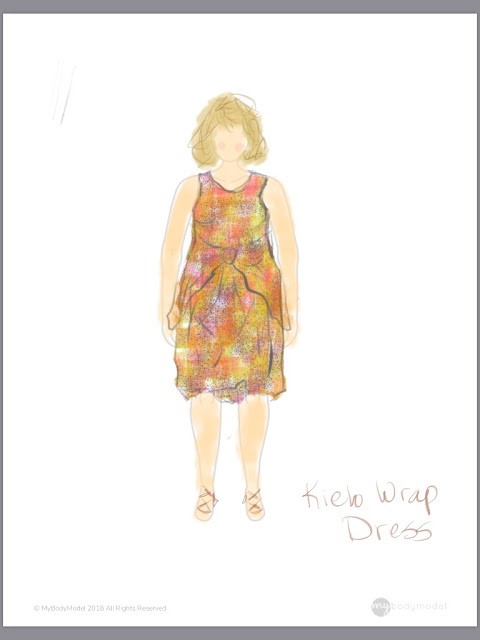 Diane Kielo wrap dress outfit sketch MyBodyModel