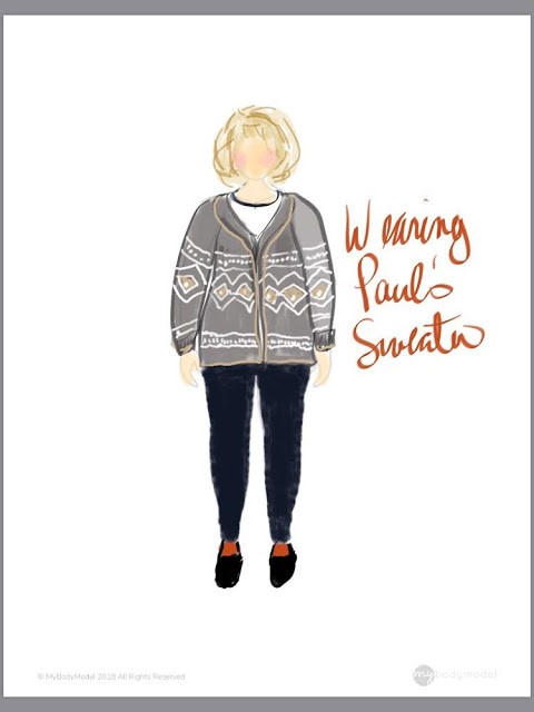 Diane Paul sweater outfit sketch MyBodyModel