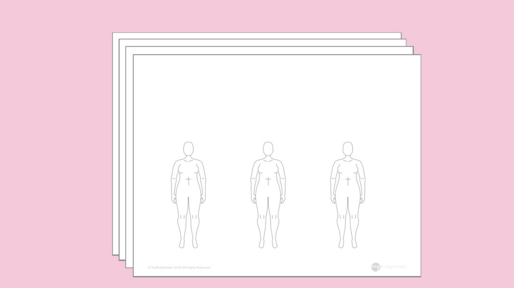 MyBodyModel 3 models per page sketching template