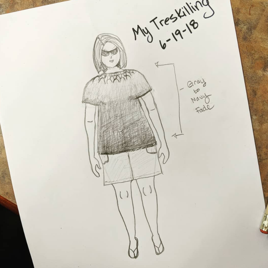 Rachel @fitzgeraldmcnamara uses her body model templates to sketch out her knitting plans.