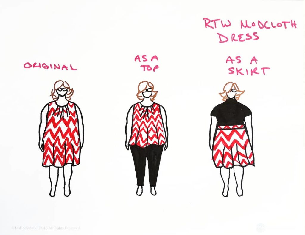 MyBodyModel Sketches for ModCLoth Dress Refashion by Megan @SomedaySewing
