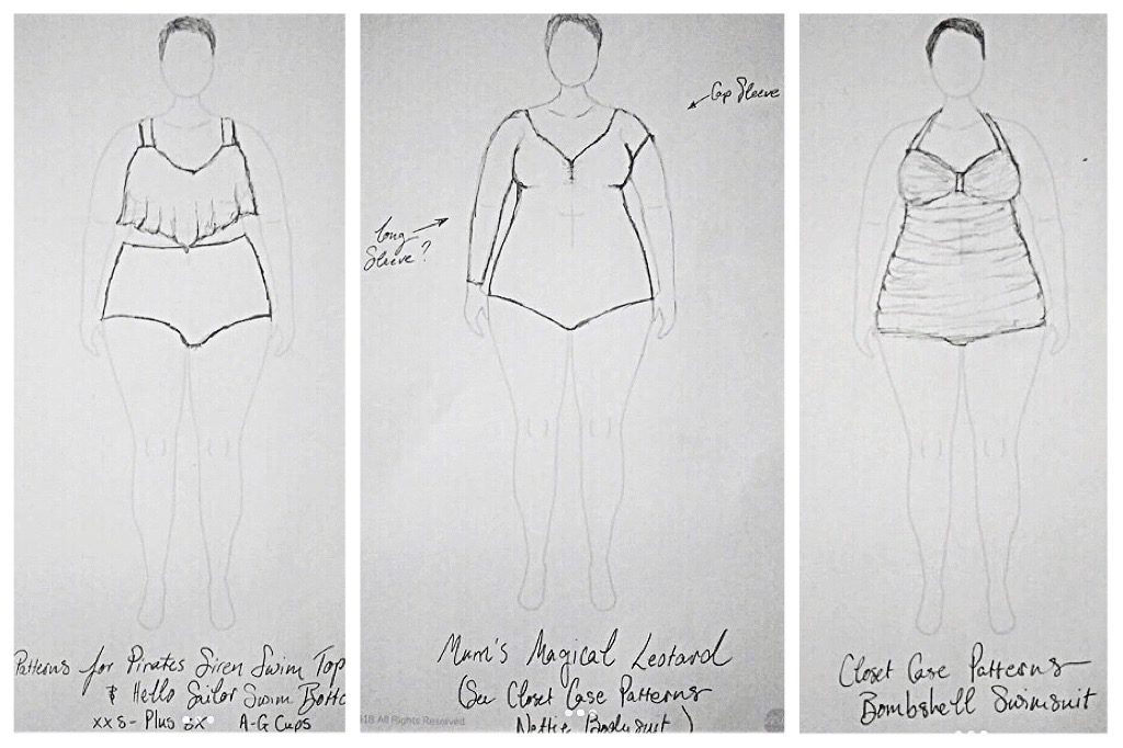 MyBodyModel swimsuit sketches by Thandi