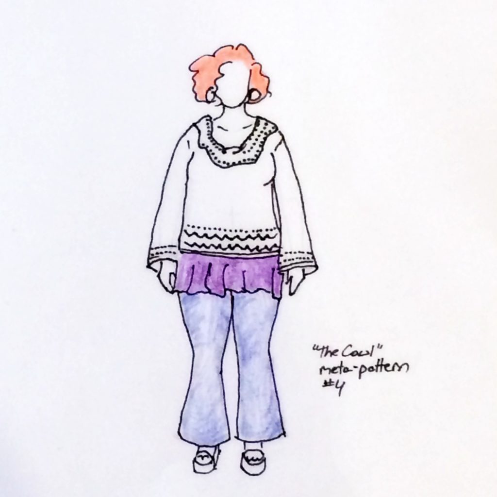 MyBodyModel Knitting Cowl Pattern Sketch by Julie Steiner