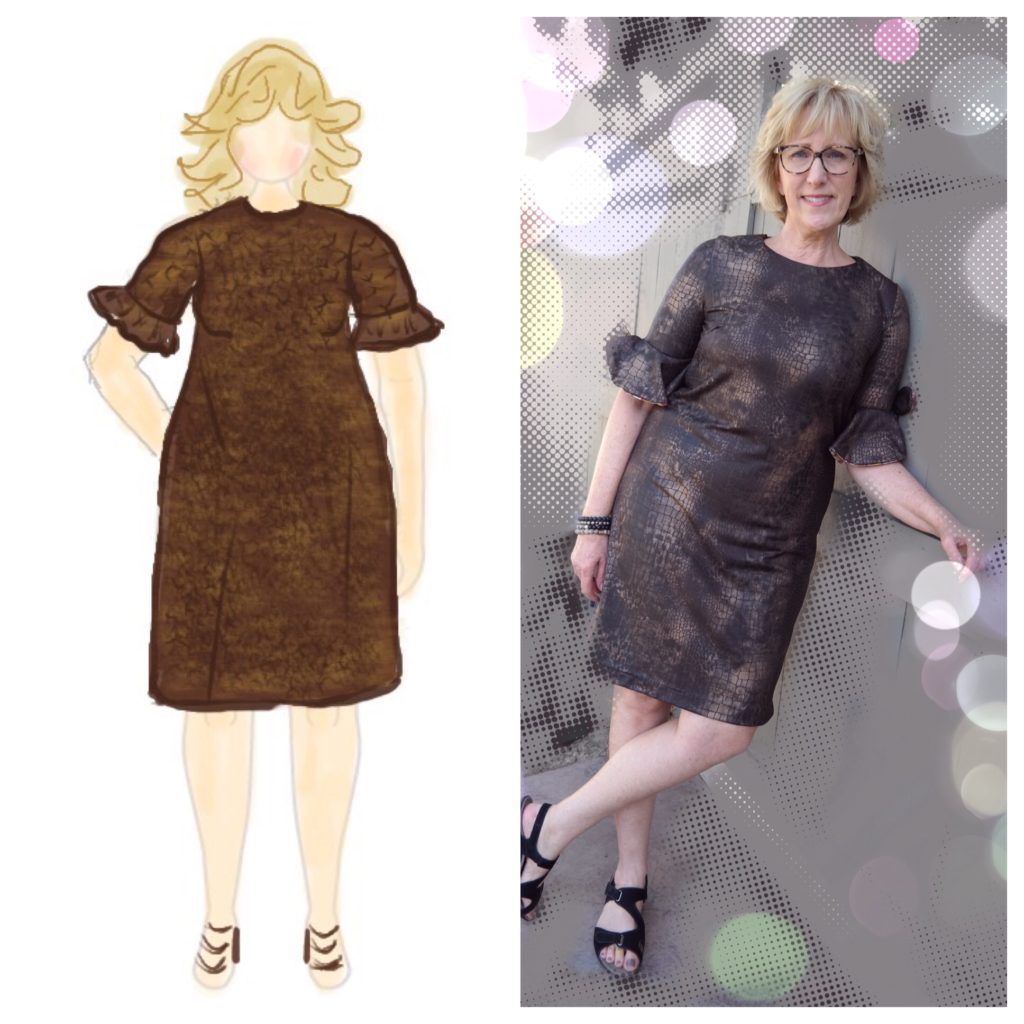MyBodyModel Sketch to Finished Garment by Diane Stanley New Look pattern D0270