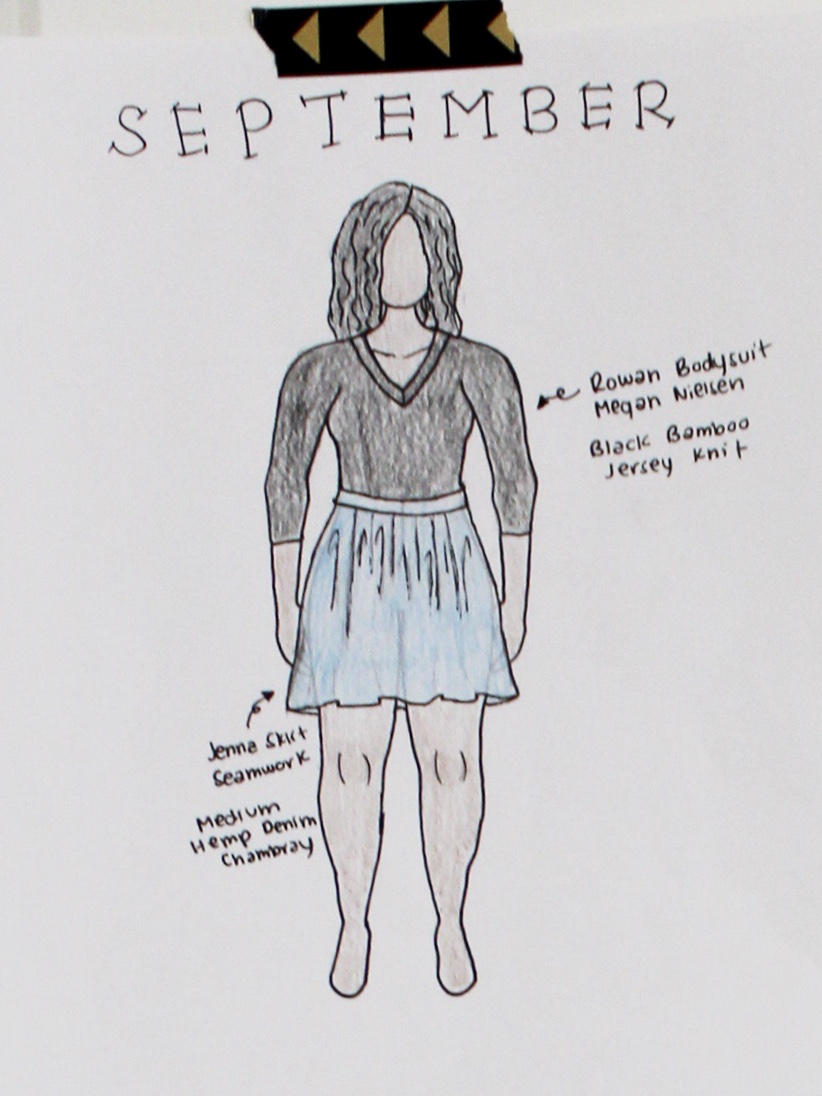 MyBodyModel Sewing Sketch Rowan Bodysuit and Jenna Skirt