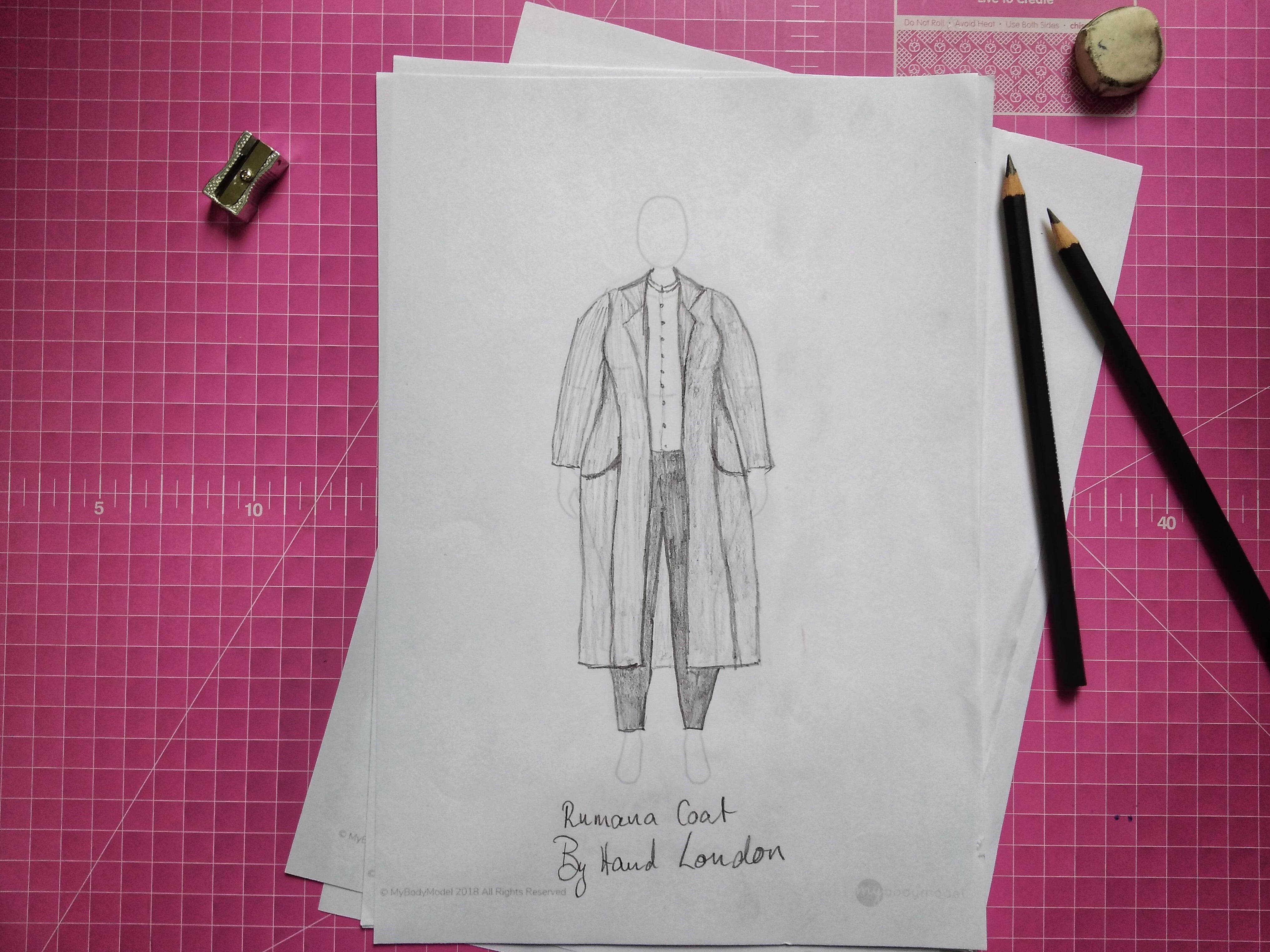 MyBodyModel Sketch of Rumana Coat By Hand London by Thandi