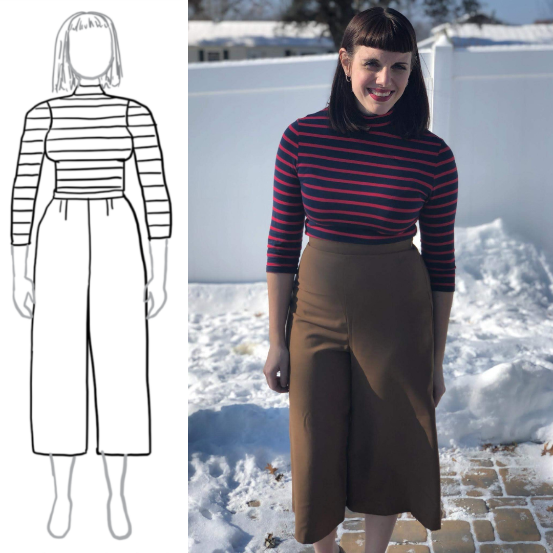 MyBodyModel Sketch to Finished Freya Top and Ultimate Culottes by Sarah