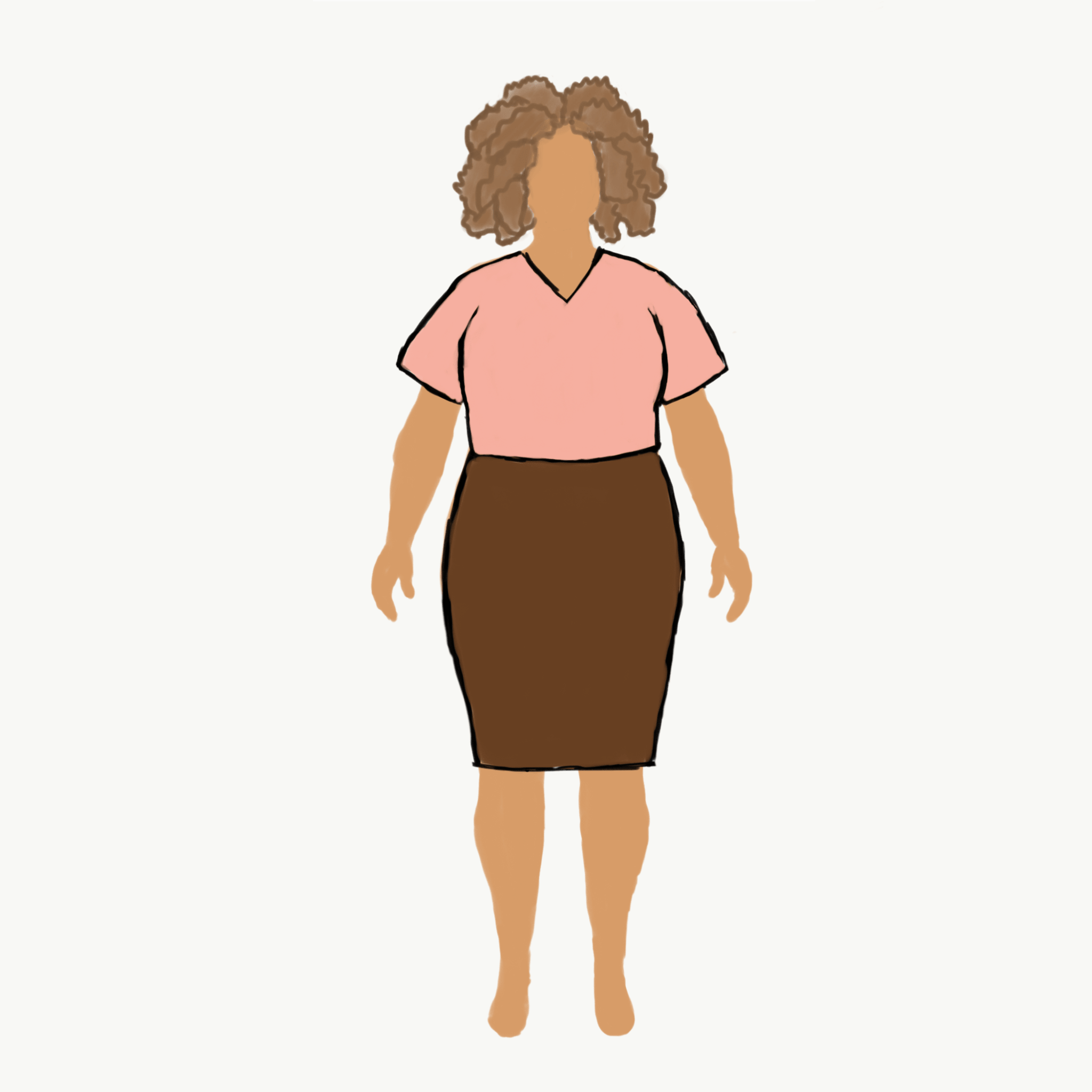 MyBodyModel Sketch - Blouse in Blush Pink by Sierra Burrell 