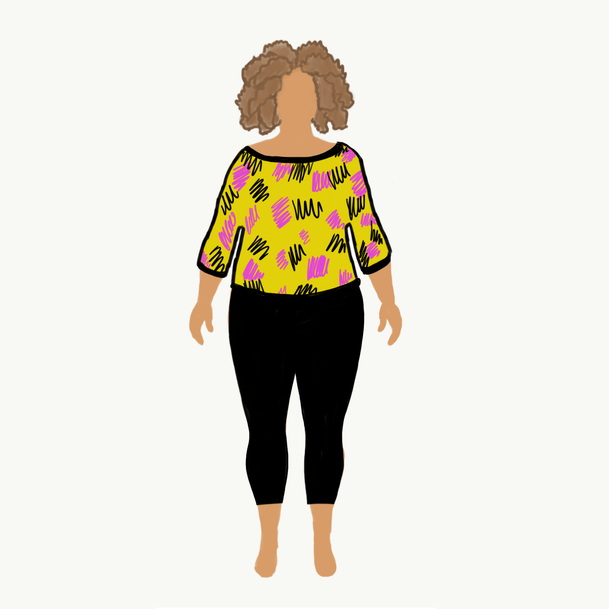 MyBodyModel Sketch - Blouse in Bold Print by Sierra Burrell