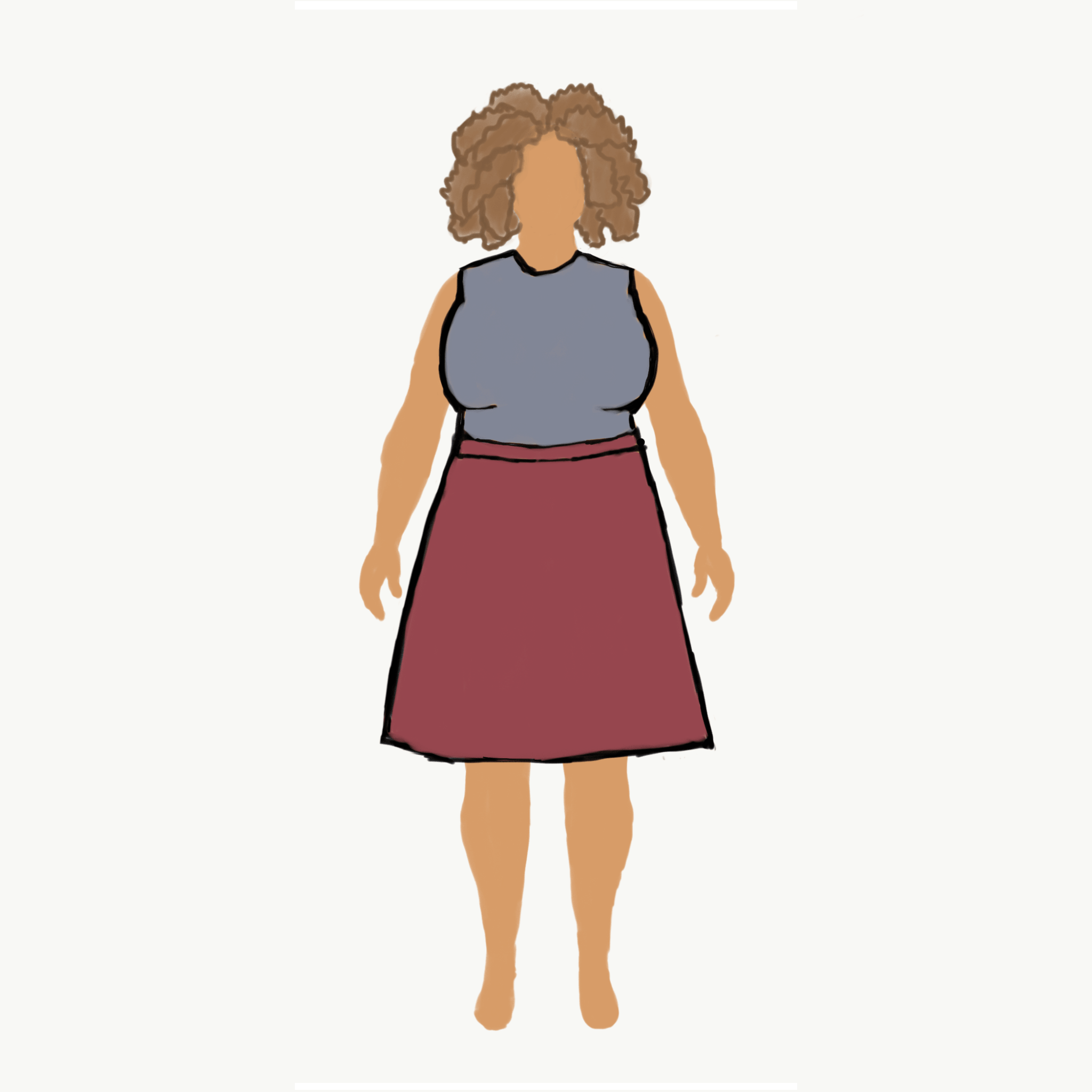 MyBodyModel Sketch - Gympsum Skirt with Inseam Pockets by Sierra Burrell