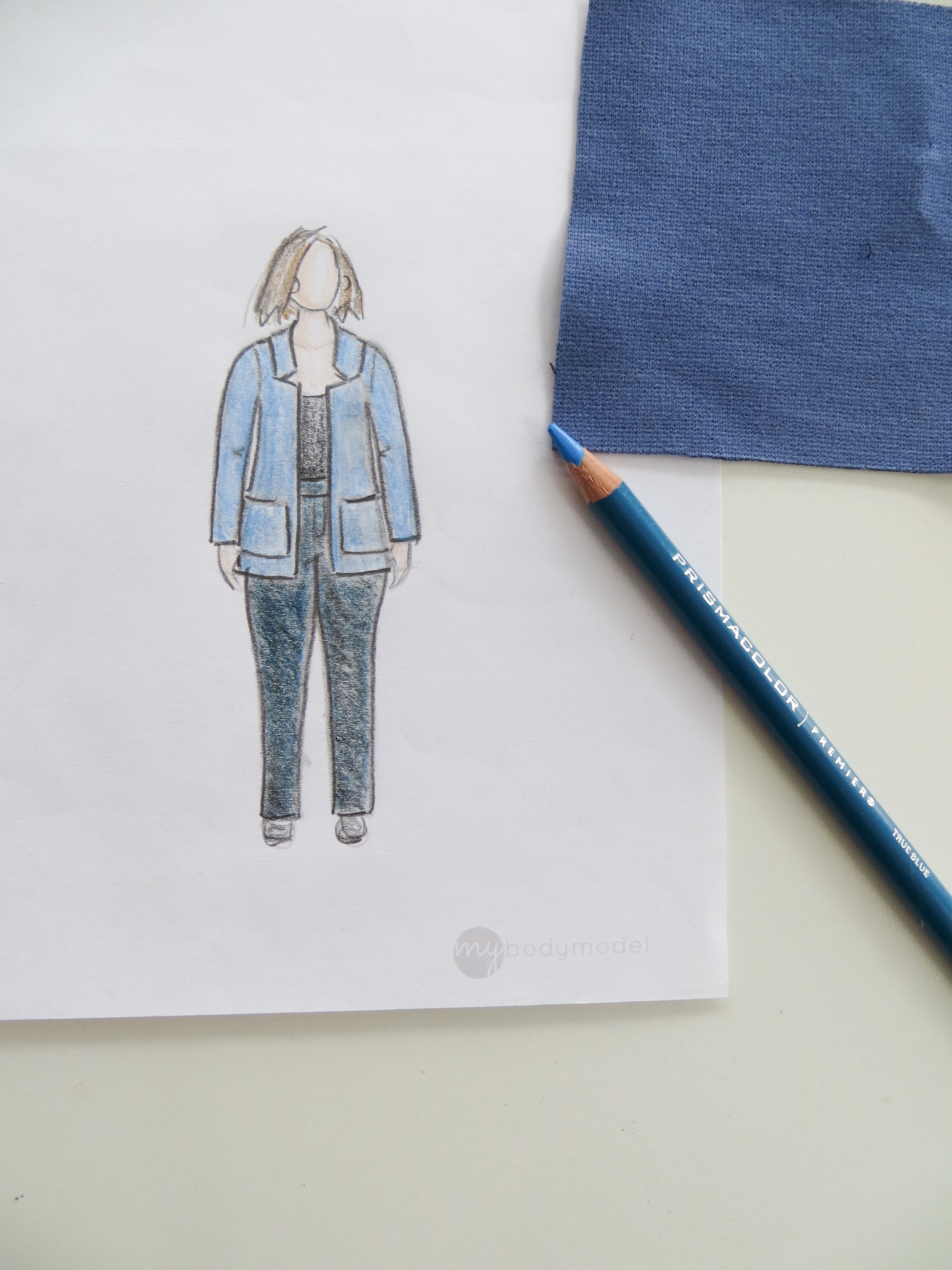 MyBodyModel Croquis Sewing Sketch Fulton Sweater Blazer by Jess