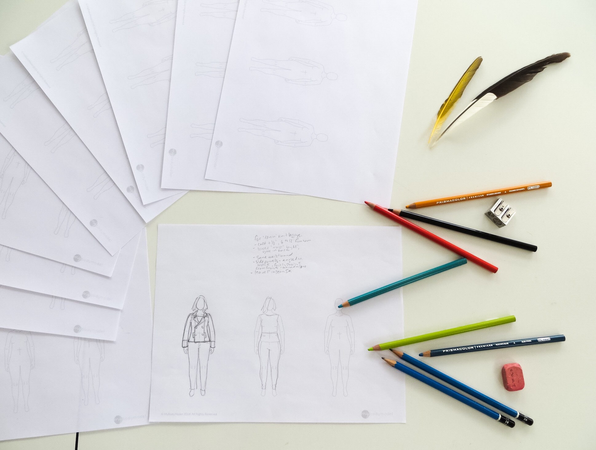 MyBodyModel Sewing Planning for Rebels Croquis Templates and supplies by Jess