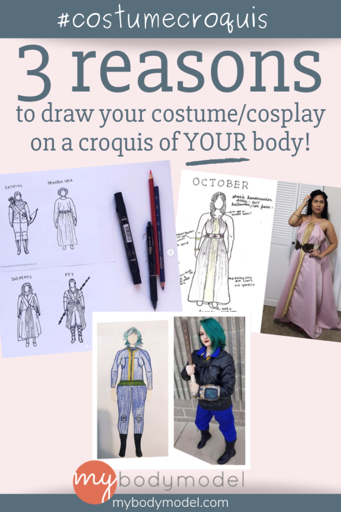 3 reasons to draw your costume or cosplay ideas on a realistic croquis of YOUR body - Pinterest