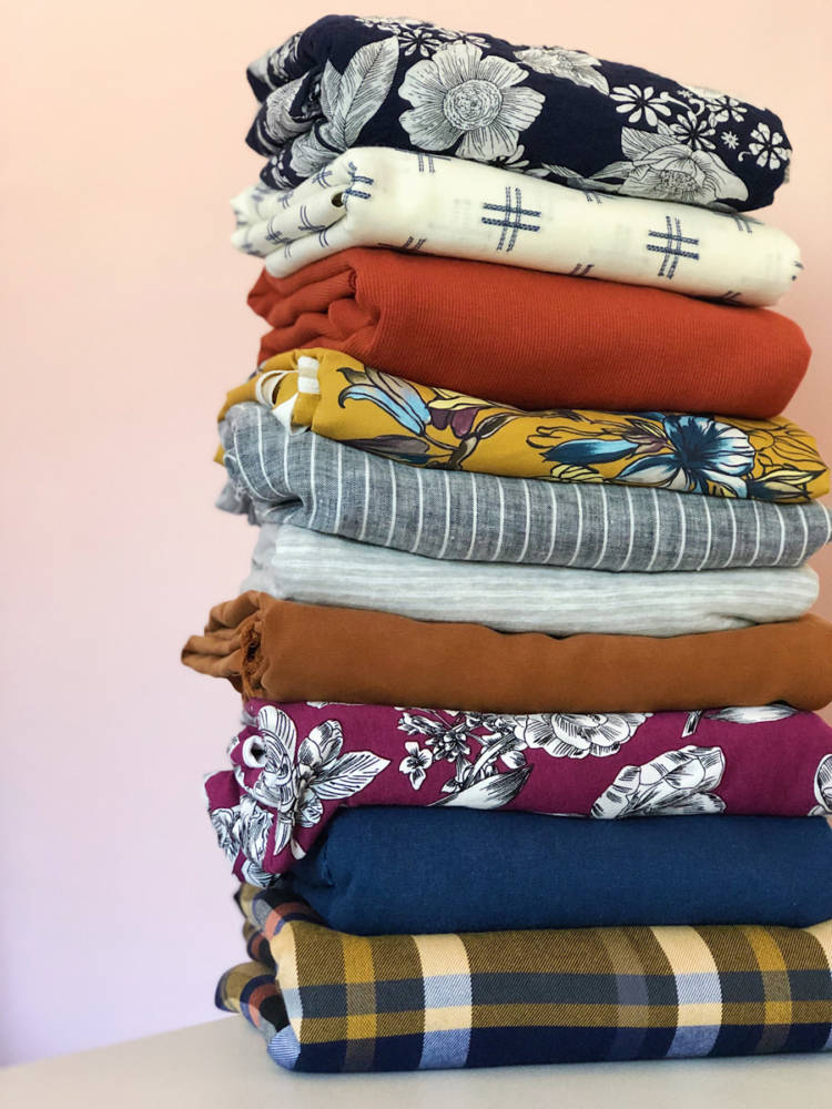 Autumn fabric stack by Whitney