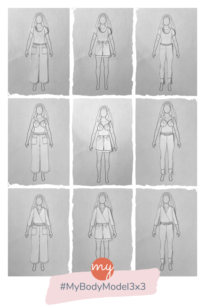 Fall Capsule Wardrobe Planning with 3x3 sudoku grid. 9 different outfit combos paper doll style! I used MyBodyModel (custom fashion croquis) for my personalized paper doll.