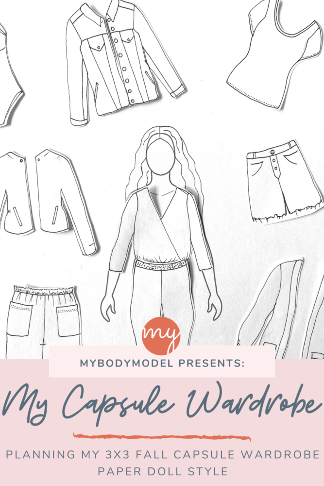 See how Sarah designed 36 outfits with 9 garments, paper doll style. Plan your 3x3 fall capsule wardrobe with MyBodyModel fashion croquis templates. 