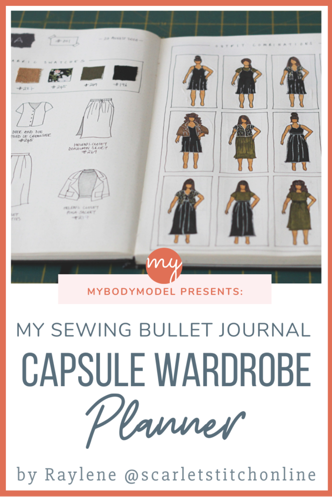 Raylene planned a polished & versatile capsule wardrobe using her sewing bullet journal and her personal croquis from MyBodyModel. See her beautiful and organized 2-page bujo planner spreads, and how she chose 6 garments to create more than 12 outfits! 