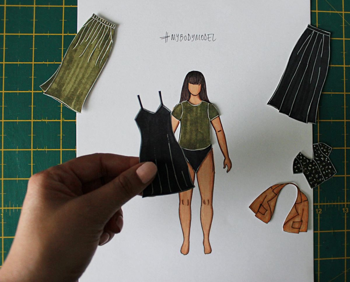 Playing with my body model paper doll to test outfit combinations for my me-made capsule wardrobe. Patterns include Pona Jacket, Ogden Cami dress, Winslow Culottes, Donovan Skirt, and Deer & Doe La Blouse & Le Chemisier.