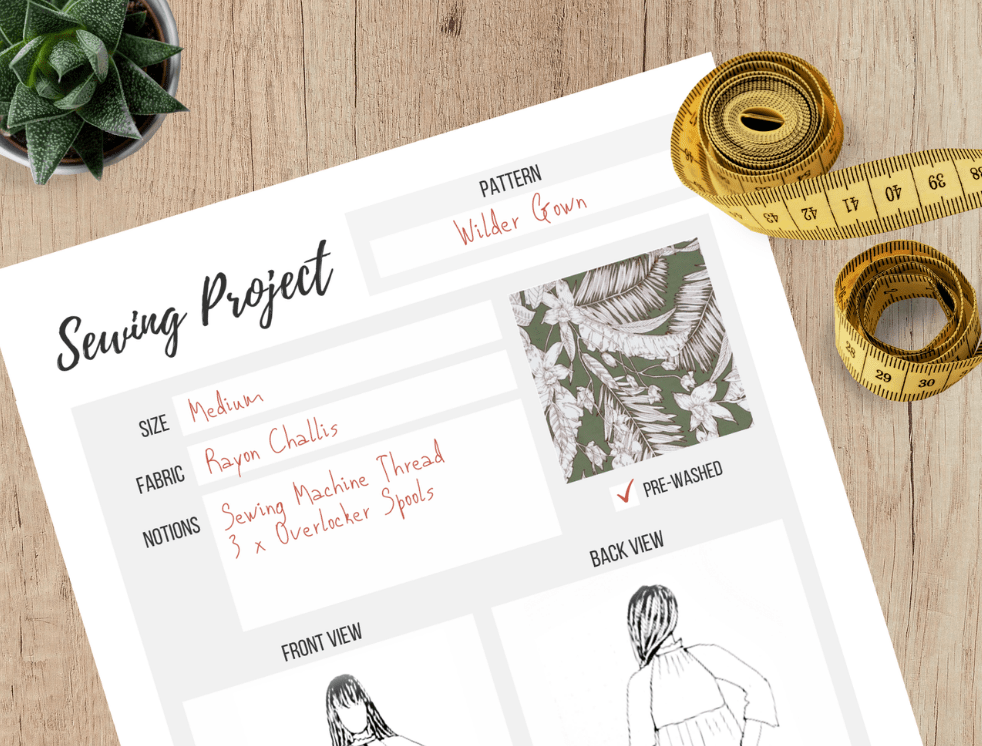 Sewing Planner, PDF Printable Planner, Sewing Project Planner