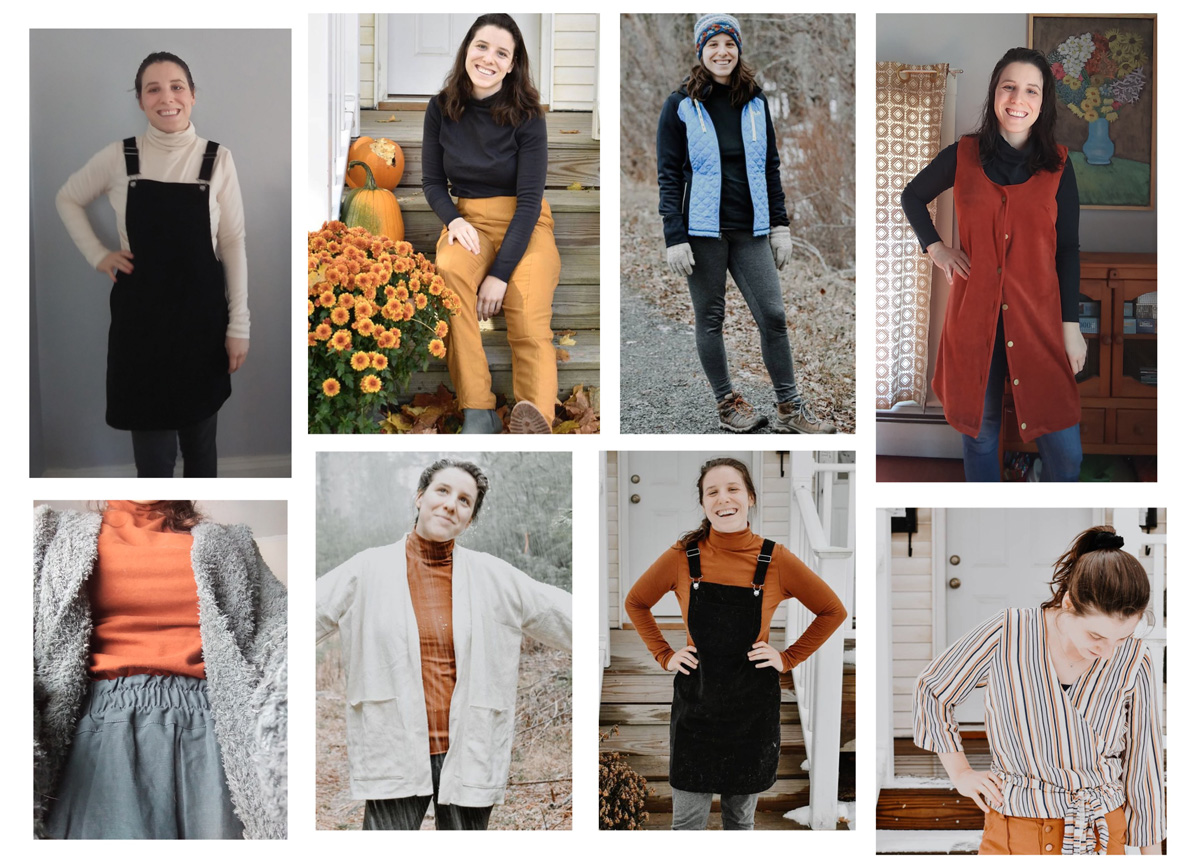 Alyssa models the 9 items from her MyBodyModel 3x3 challenge autumn capsule wardrobe paired with other items for her outdoor adventures.