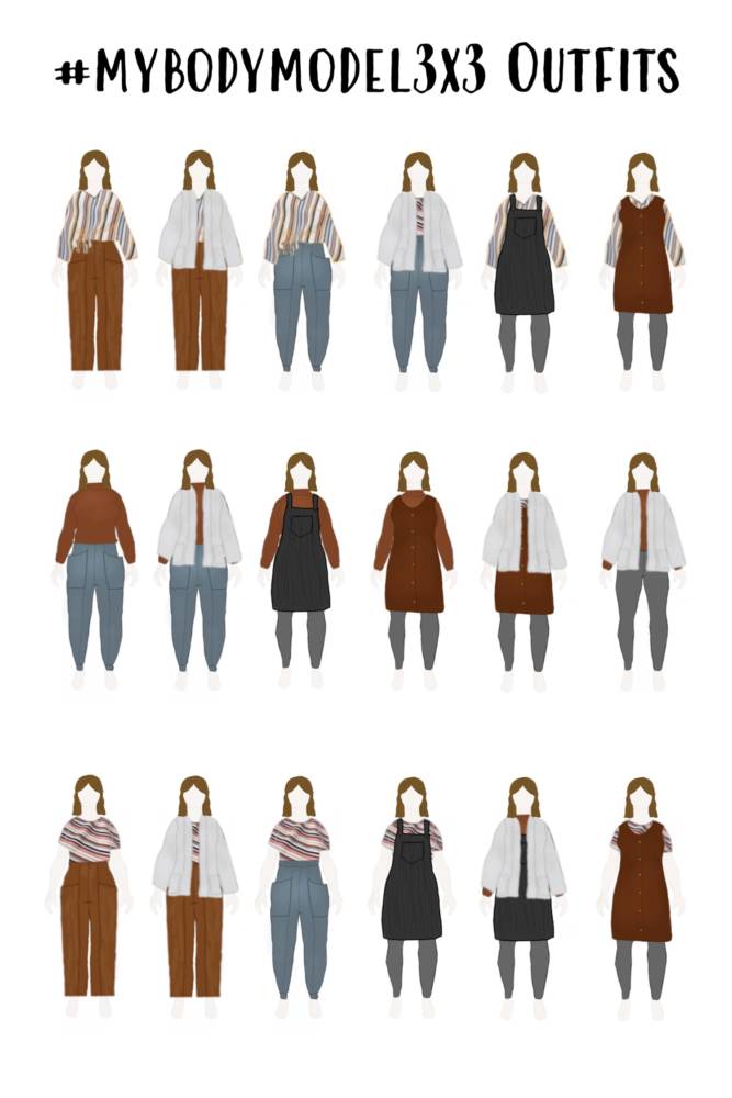 Alyssa's MyBodyModel 3x3 Challenge autumn capsule wardrobe outfit combinations.