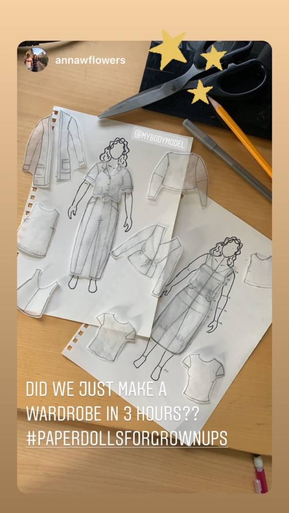 MyBodyModel Paper Dolls for Grownups sketches by @annawflowers