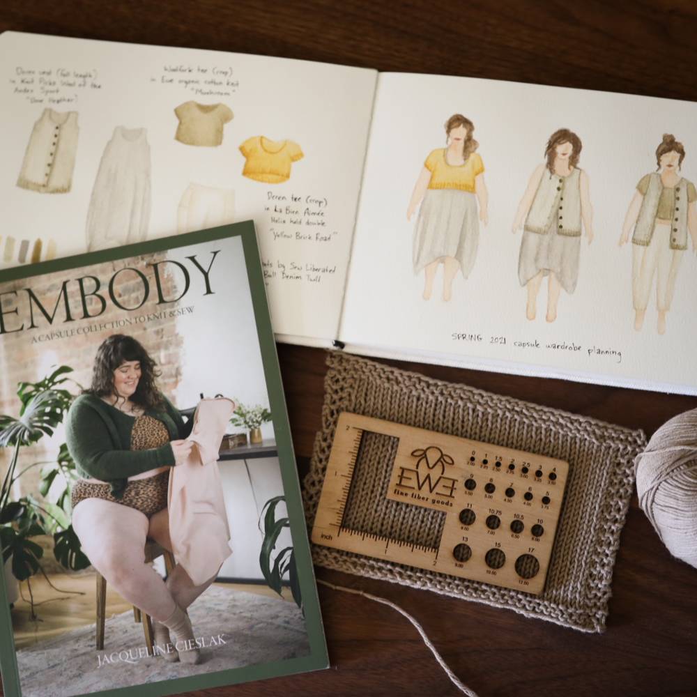 EMBODY Capsule Collection Book by Jacqui Cieslak and watercolor sketches on MyBodyModel fashion croquis