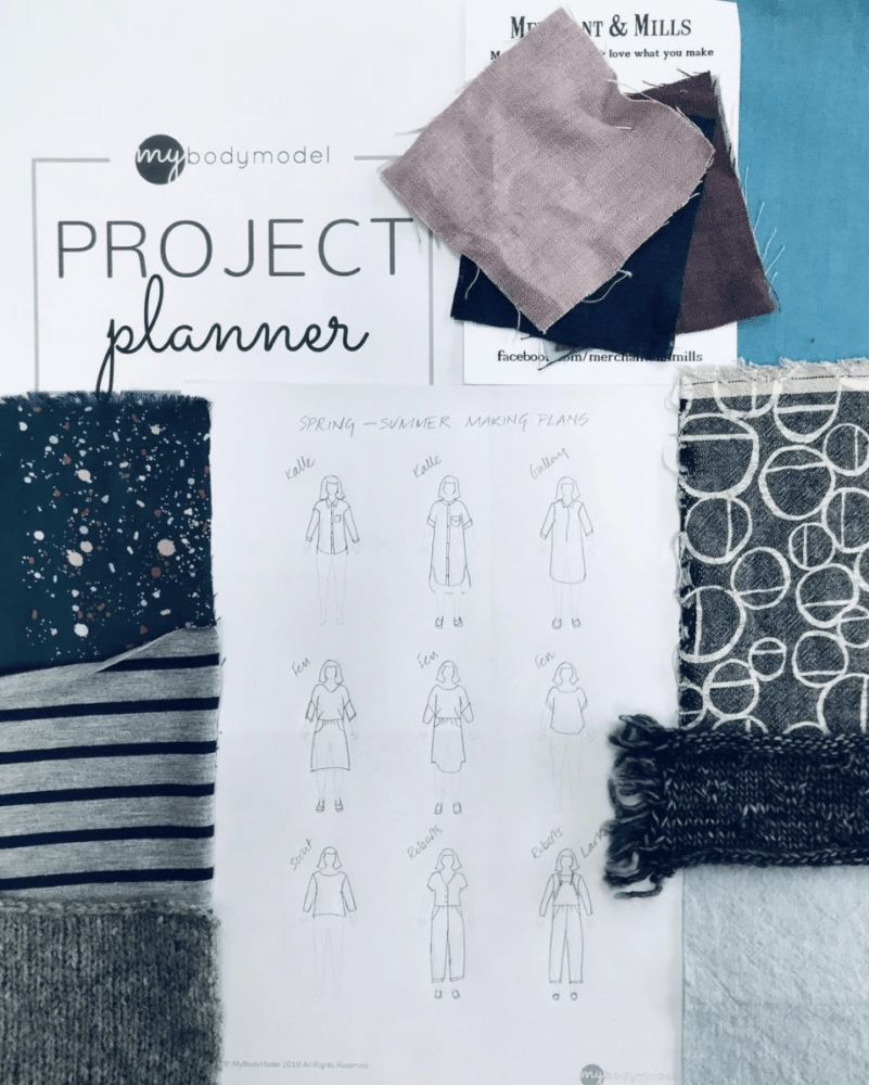 Sandra @sandrajtalbot1 has been using her 9 model planning page from her printable MyBodyModel fashion sketchbook to plan her spring/summer handmade capsule wardrobe.