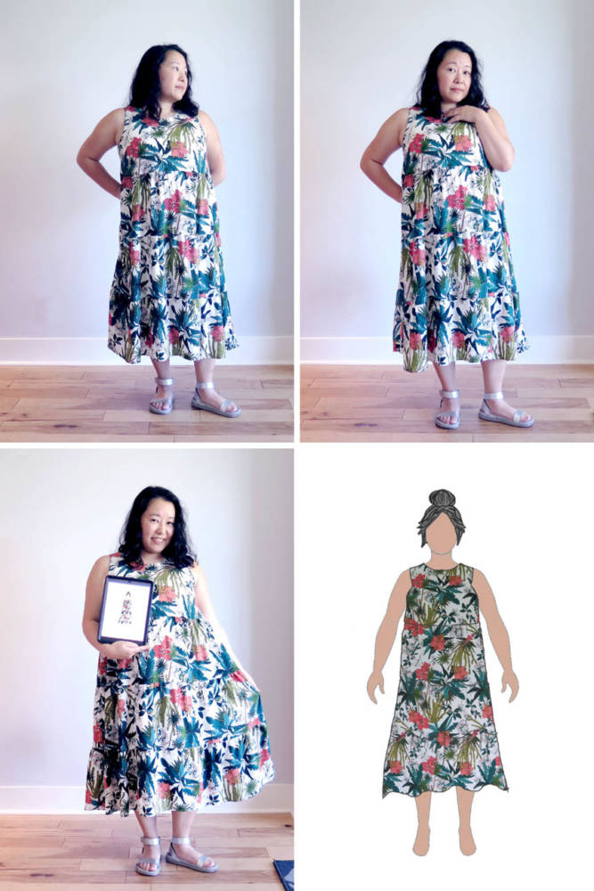 My finished Ashton dress hack, from MyBodyModel croquis sketch design, to finished make!