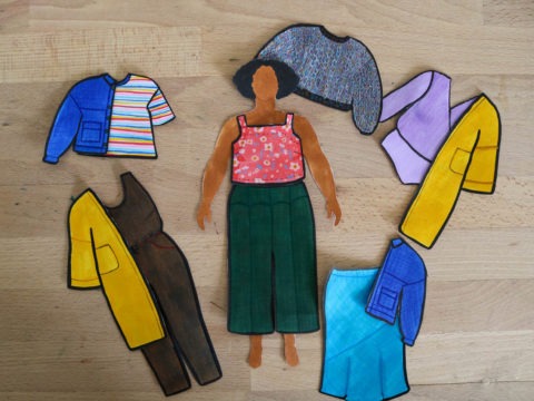 Amanda designed a spring 3×3 mini capsule wardrobe on her MyBodyModel paper doll